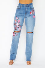 Load image into Gallery viewer, Denim Leg Patch Jeans
