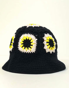 Flower Knit Crochet Hat